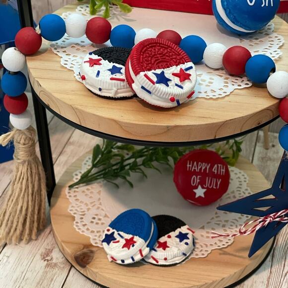 Sets of 4 Fake   cookies| Faux cookies | False  cookies patriotic - Picture 8 of 10